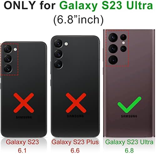 Калъф KEZiHOME Samsung Galaxy S23 Ultra, Калъф-джобен формат на Galaxy S23 Ultra от естествена кожа с отделения за карти, Поставка [Заключване на RFID], Защитен панти калъф, Съвместим с Samsung Ga