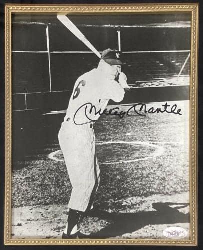 Снимка с автограф от Мики Мэнтла 8x10 Ню Йорк Янкис #6 КОПИТО С автограф, в рамката на JSA - Снимки на MLB с автограф