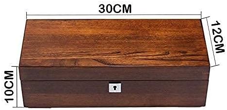 Кутия за Часа LOKOC с 5 Слота, Колекция от Бижута, Довършителни Дисплей, Дървена Кутия / 5 Сменяеми Стелки и Метална Тока за Мъже