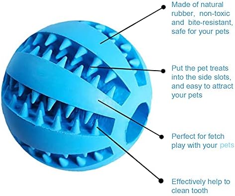 Играчка Топка за Лакомства за Кучета, Играчка За Почистване на Зъбите на Кучето, Интерактивни Играчки за Кучета 2,8 Опаковка от 2