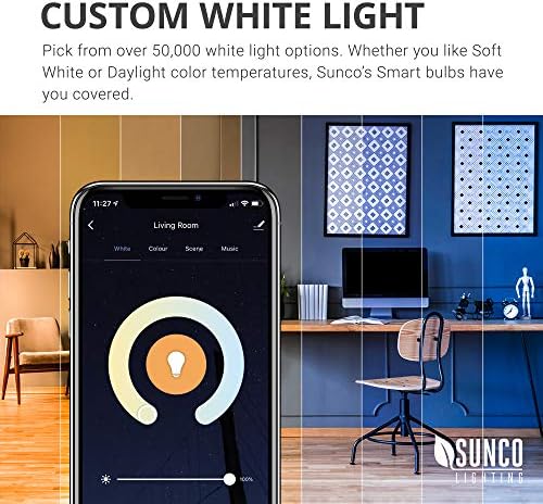 Sunco Smart Globe Bulbs G25 LED, Съвместими с Алекса led Декоративни Кръгли лампи за тоалетна масичка, 5 Вата, което Променя цвета RGBCW, Затемняемые WiFi Умни лампи за тоалетна масичка