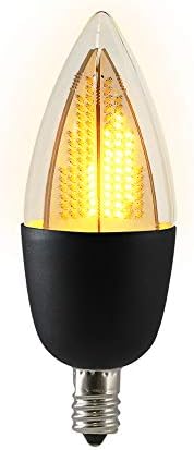 Лампа с играта на пламъка Euri Lighting, ECA9.5-2120fcb, Декоративно основа CA9.5 под формата на канделябра E12, Топъл бял 1800K, Не е слабо, 1 W (еквивалент на 6 W), 80lm, Черен корпус, посочен