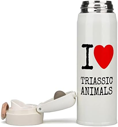 I Love Animal Самозалепваща Бутилка За Вода От Неръждаема Стомана С Вакуумна Изолация Спортна Чаша за Пътуване на Открито, на Къмпинг, 350 мл