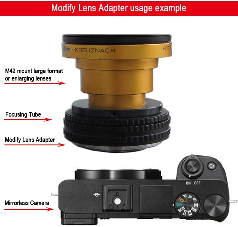 Модифицируйте обектив адаптер за широкоекранен обектив M42 към камерата Canon EF-M M42-EM