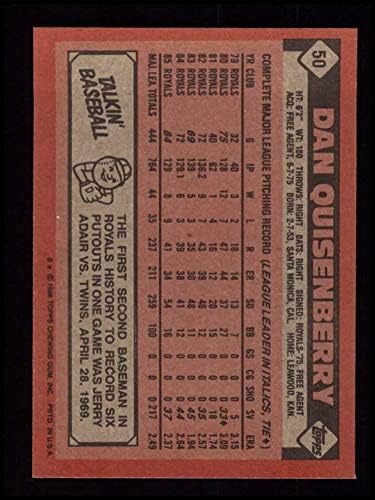 1986 Topps # 50 Дан Квизенберри Канзас Сити Роялз (бейзболна картичка) NM/MT Рояли