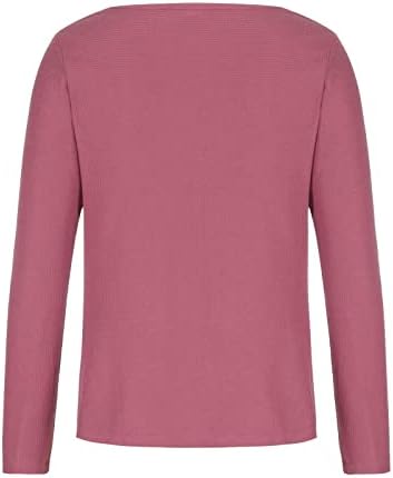 Дамски Обикновена Тениска С V образно деколте и Дълъг Ръкав, Всекидневни Мек Удобен Пуловер Свободно Намаляване на Основни Пуловери, Блузи, Модни Ризи