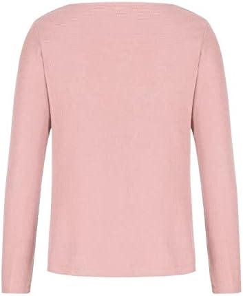 Дамски Обикновена Тениска С V образно деколте и Дълъг Ръкав, Всекидневни Мек Удобен Пуловер Свободно Намаляване на Основни Пуловери, Блузи, Модни Ризи
