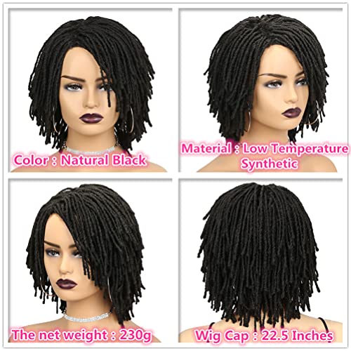 Кратък перука с дредами WIGNEE, плетени перуки за черни жени, къси перуки с дредами в стил афро за чернокожите