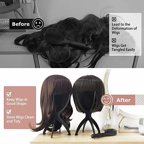 Hair Light 3 Бр. Черно Кратък стойка за Перука Здрав Преносим Подвижна Сешоар За Перуки За Стабилно поставяне