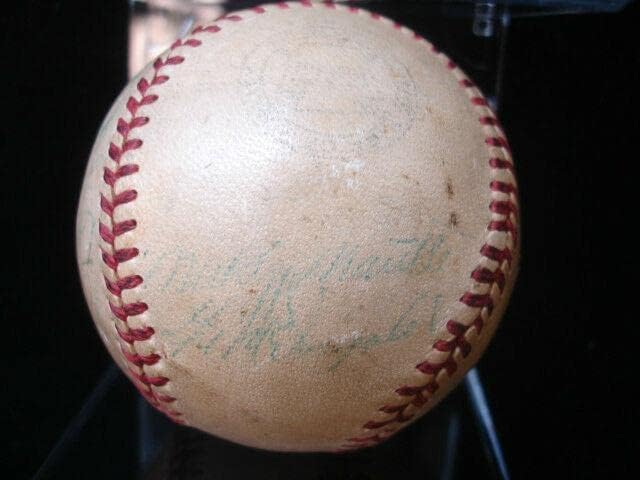 1952 г. Отборът на Ню Йорк Янкис подписа договор с световни шампиони по бейзбол - 21 Подпис в Мантията! - Бейзболни топки с автографи