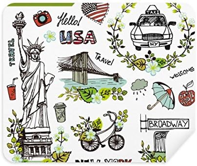 Пролетно Свободата в Ню Йорк Америка Кърпа За Почистване на Графити за Пречистване на Екрана 2 елемента Замшевая Плат