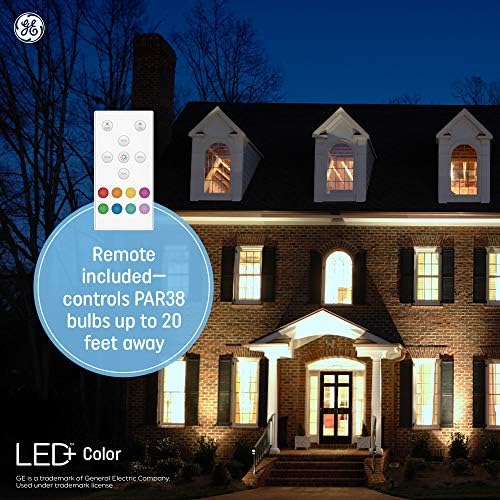 GE Lighting LED + Лампа за външни прожектори, които променят цвета, 9 цветови настройки, приложение или Wi-Fi