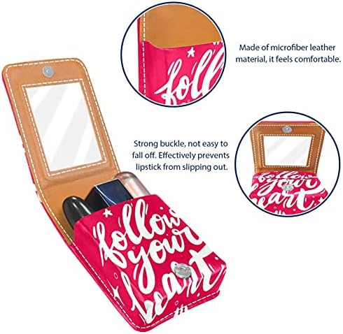 Калъф За червило С Огледален Надпис, Вдъхновяващи Розово Титуляр За Блясък За Устни, Преносими Кутия За Съхранение