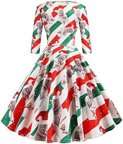 Рокли-люлка за жени на 1950-те години, Винтажное Коледна рокля в стила Рокабили за Абитуриентски, Вечерни Рокли
