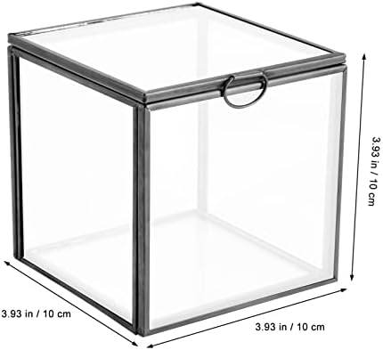 PRETYZOOM 2 елемента Квадратна Реколта Стъклена подарък кутия за бижута калъф за бижута малък ковчег за бижута
