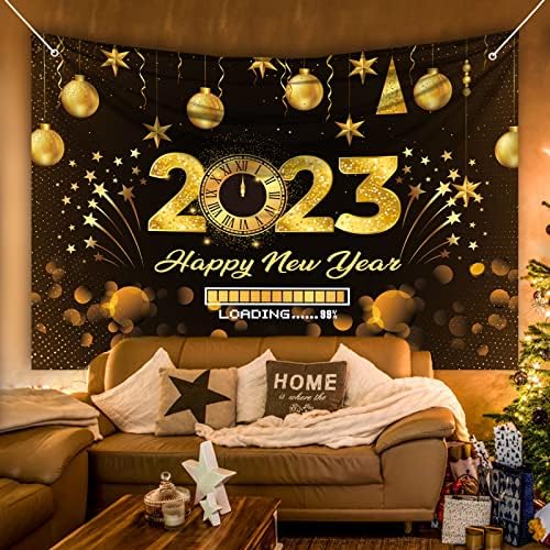 Фон за парти с Настъпващата Нова година 2023, Банер за Новогодишната партита, Аксесоари за партита в навечерието на Нова година, Фон за снимки на Новата година 2023 за п?