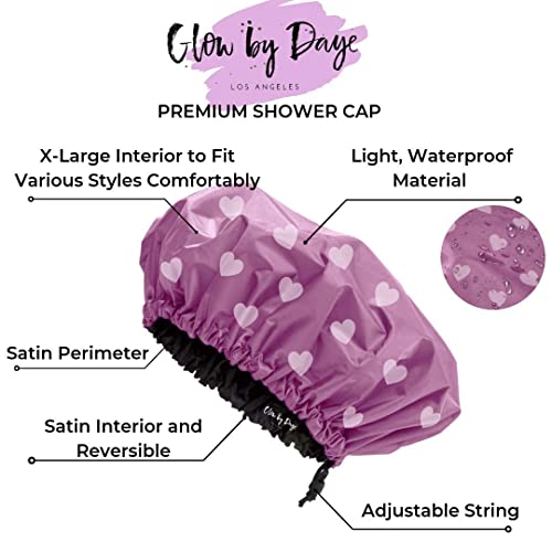 Шапка за душ Glow by Daye със сатенена подплата, Регулируеми и водоустойчив, със Сатенена вътрешна част за защита
