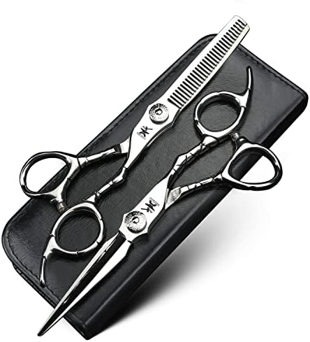 XUANFENG Сребърни Ножици за Коса 6 инча 440C Стоманени ножици за подстригване на коса за Дома или Фризьорски