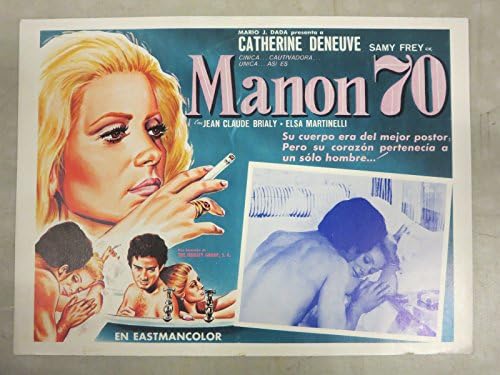 Плакат на филма Манон 70 (1968) Мексиканска пощенска картичка в лоби 12x16 с Катрин Деньов В отлично състояние