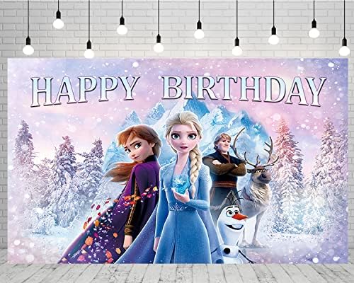 ASCLO Frozen 2 Фон за парти по случай рожден Ден, 5x3 фута, Замразени Фотофоны, Тема на Елза, Банер за Душата
