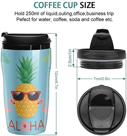 Бутилка за вода Aloha с Ананас и Фламинго с Капак, Множество Пластмасови Кафеена Чаша С Двойни Стени, Вакуумна