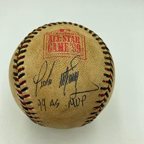 Педро Мартинес 99 Като MVP Подписа договор за мач на звездите 1999 г. - Използвана от играта в MLB бейзбол - Бейзболни топки с автограф на MLB