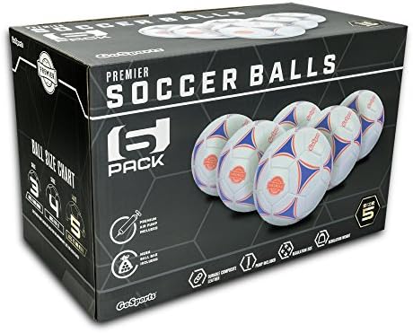 Футболна топка GoSports Premier с помпа Premium - Предлага се под формата на отделни топки или 6 опаковки - Изберете вашия размер