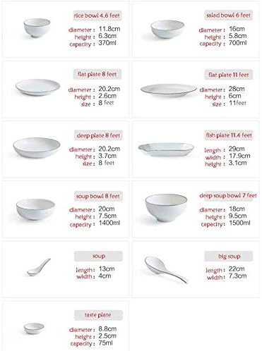 Комплект трапезария керамични съдове за готвене SXNBH, Набор от домакински съдове, Набор от мисок и чинии от