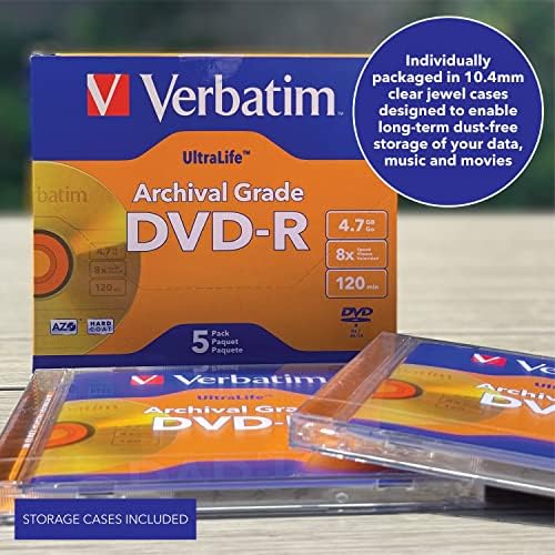 Архив на DVD-R Verbatim 4.7 GB 8X UltraLife Gold Архив на качеството - Маркова повърхност и твърдо покритие