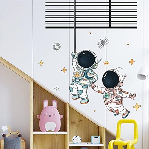 Стикери за стена с Космонавт, Подвижни PVC Вселени Космически Стикери за Стена за Спалня, Всекидневна, Детска