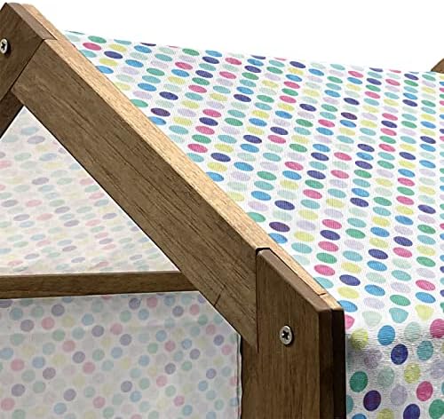 Foldout Цветна Дървена Къщичка за домашни любимци, Модерен и Забавен Дизайн на точки, Геометрични кръгове с