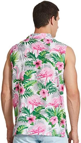 Мъжки Хавайска Риза Stylore копчета с Къси ръкави Flamingo