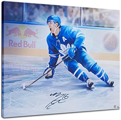 Мич Марнер подписа Хокей екшън в Торонто 26x32 Арт платно /25 - Арт НХЛ с автограф