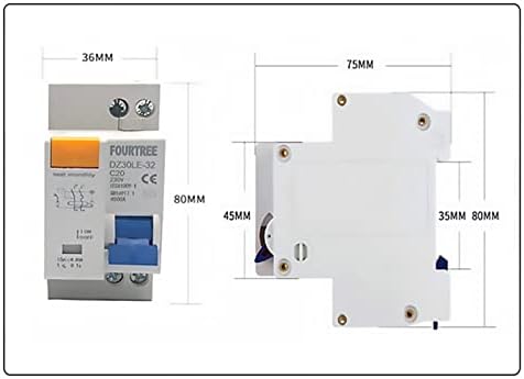 Автоматичен прекъсвач остатъчен ток NUNOMO DZ30L DPNL 230V 1P + N с защита от претоварване работен ток RCBO