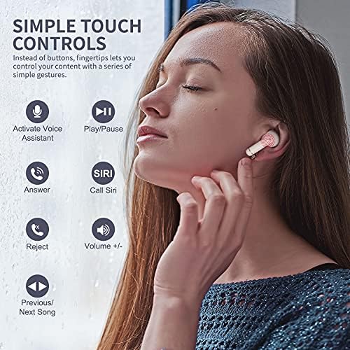 Безжични слушалки INSMY Хибридни Водоустойчиви слушалки с активно шумопотискане и 6 микрофони за ясни разговори