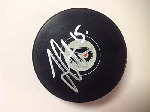 Jory Лехтера Подписа хокей шайба Филаделфия Флайърс с автограф a - за Миене на НХЛ с автограф