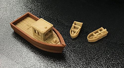 Скандално Модели на Железопътни Пейзажи Голяма Рибарска лодка с 2 Малки лодки в мащаб 1:87
