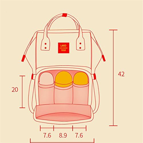 Чанта-раница за пелени с Голям капацитет, за да се грижи за дете с широко отворен дизайн и непромокаем плат (черен, бял)