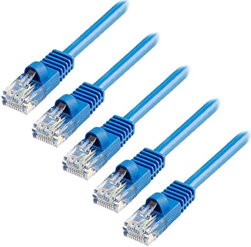 Cmple - (5 Опаковки кабел Cat5e, високоскоростен Пластир кабел Ethernet, тел Cat5 за бърз достъп до Интернет,