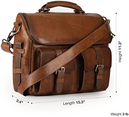 Мъжка чанта-месинджър от естествена кожа VELEZ - 15-инчов Черно Куфарче за лаптоп