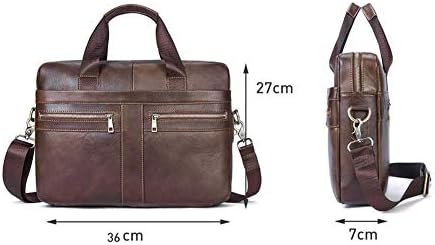 Мъжка чанта–месинджър JIESEING Timeless от естествена кожа за мъже - Красива Отличен Кафяво куфарче за носене