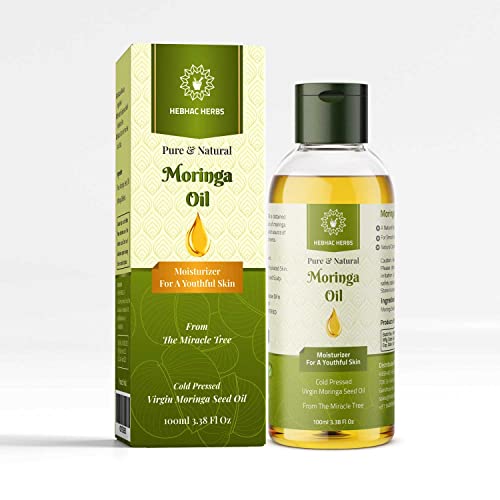 Масло от Моринги Hebhac Herbs Премиум-клас студено пресовано Moringa Oil 100 мл за грижа за кожата на лицето