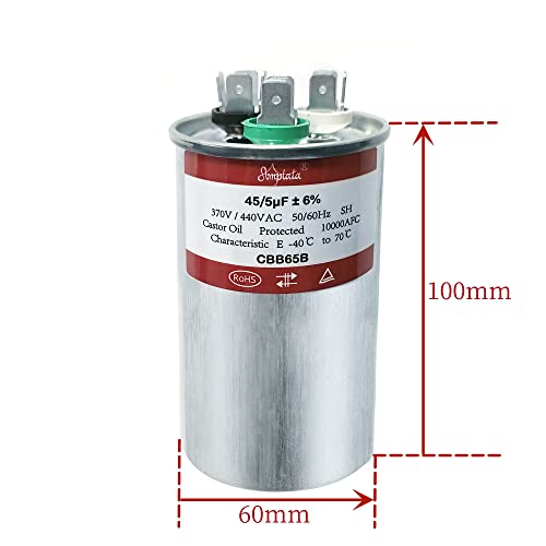 AMPTATA CBB65 кондензатор на променлив ток 45/5 icf ± 6% 370 В/440 v ac волта Стартиране на въздушния кондензатор