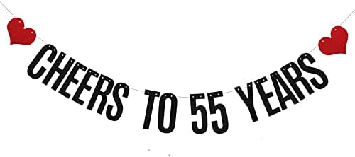XIAOLUOLY Black Поздравява с 55-Годишен Брилянтен Банер, ПОЗДРАВЯВА С 55-ГОДИШНИ