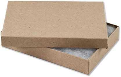 10 Опаковки от кафява крафт хартия с хлопковым пълнител, картонена кутия от 2 теми за бижута, огърлици от мъниста,