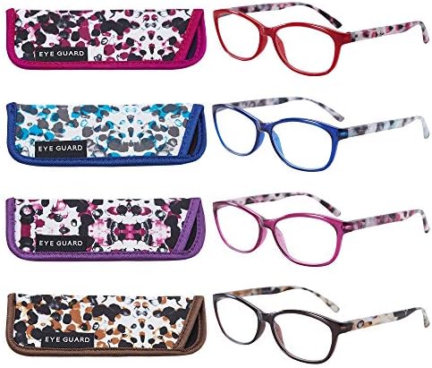EYEGUARD 4 Опаковки Очила за четене за Жени с кутия пролетта Панти Удобни Ридеры