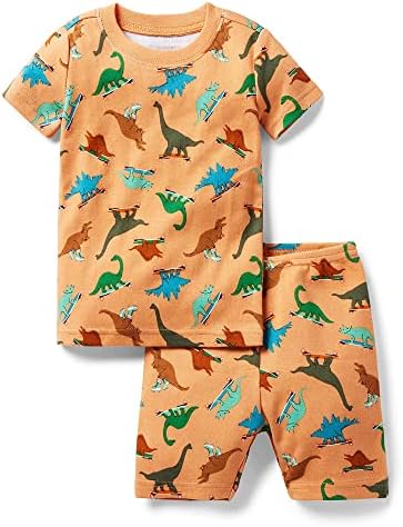 Къса Облегающая Пижами Janie Jack and Boy ' s Dino Skate за момчета (За деца / Малки деца / Големите деца)
