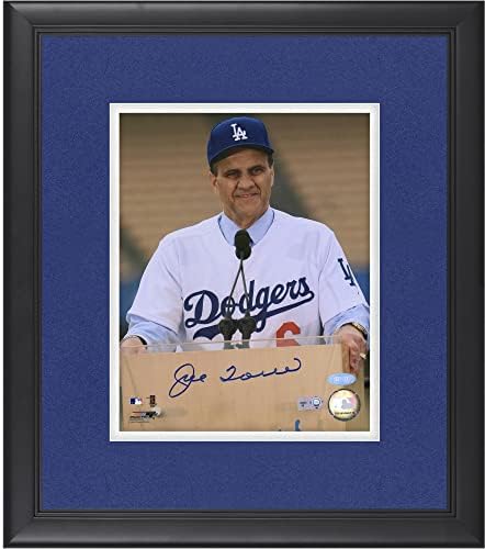 Снимка на пресконференция Джо Торе Лос Анджелис Доджърс в рамка с автограф 8 x 10 - Снимки на MLB с автограф