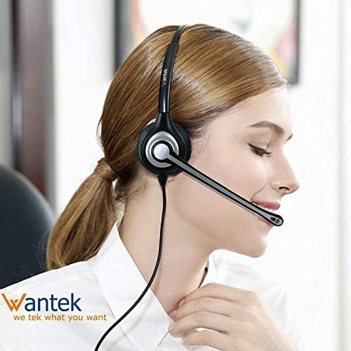 Телефонна слушалка Wantek RJ9 микрофон с шумопотискане, Офисна Телефонна слушалка, която е Съвместима със стационарни