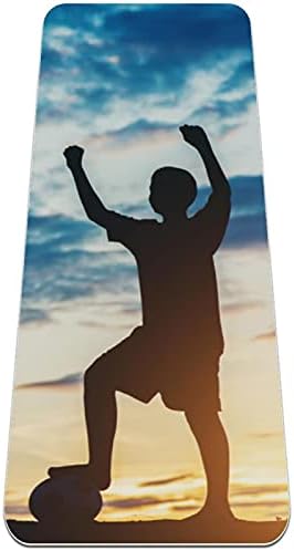 Silhouette Детски футболен килимче за йога Премиум-клас, в екологично Чист Гумена подложка за здраве и фитнес,